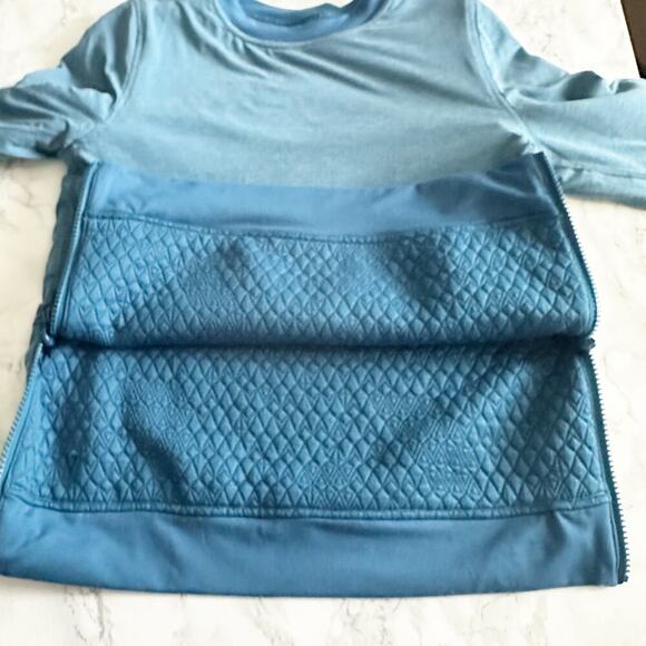 Ivivva/Lululemon Quilted Reversible Pullover Sweatshirt Teal Blue Side Zip - Picture 7 of 10